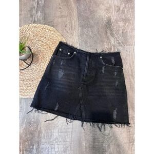 Urban Outfitters BDG black denim distressed skirt size xsmall
